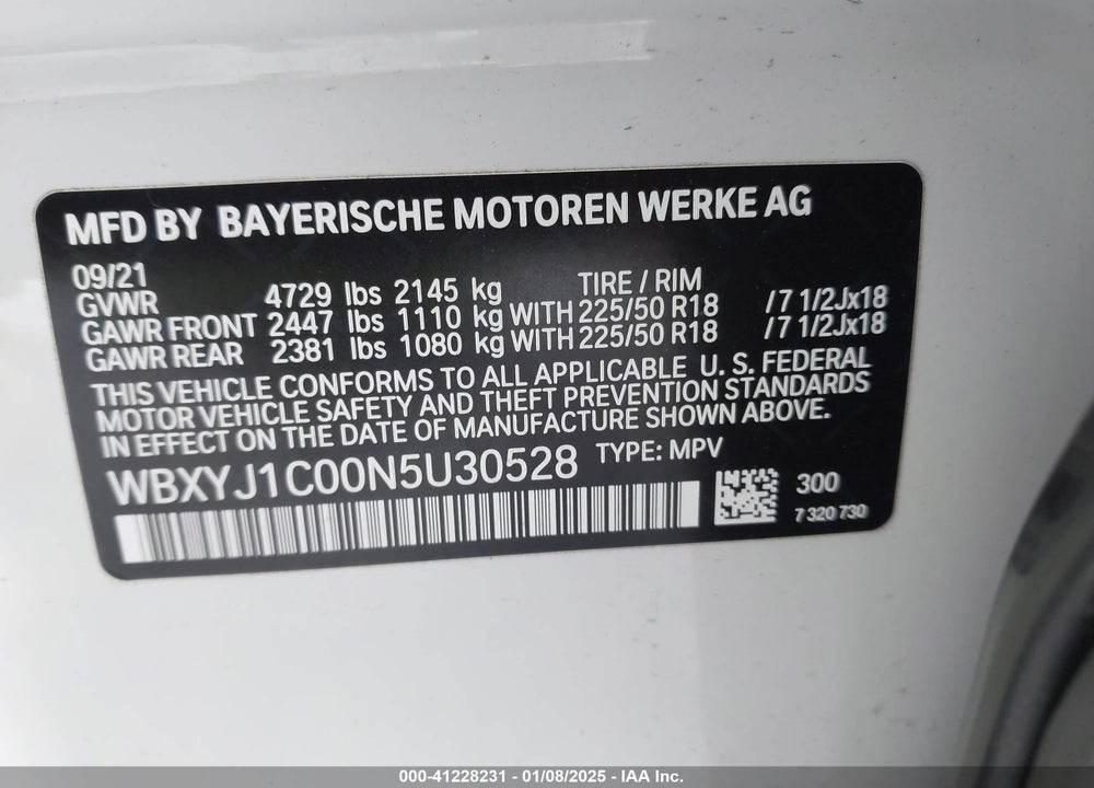 2022 BMW X2 XDRIVE28I VIN: WBXYJ1C00N5U30528