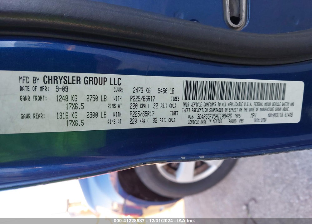 2010 DODGE JOURNEY SXT VIN: 3D4PG5FV5AT109426