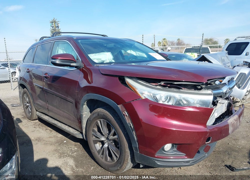 2016 TOYOTA HIGHLANDER XLE V6 VIN: 5TDKKRFH6GS157799