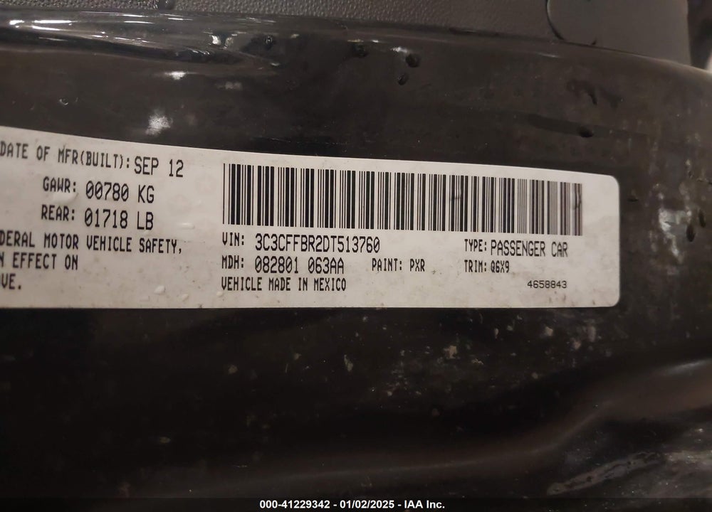 2013 FIAT 500 SPORT VIN: 3C3CFFBR2DT513760