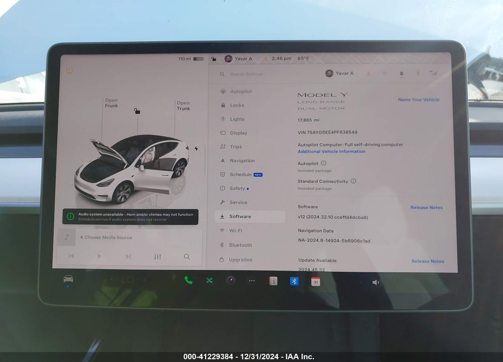 2023 TESLA MODEL Y AWD/LONG RANGE DUAL MOTOR ALL-WHEEL DRIVE VIN: 7SAYGDEE4PF638549