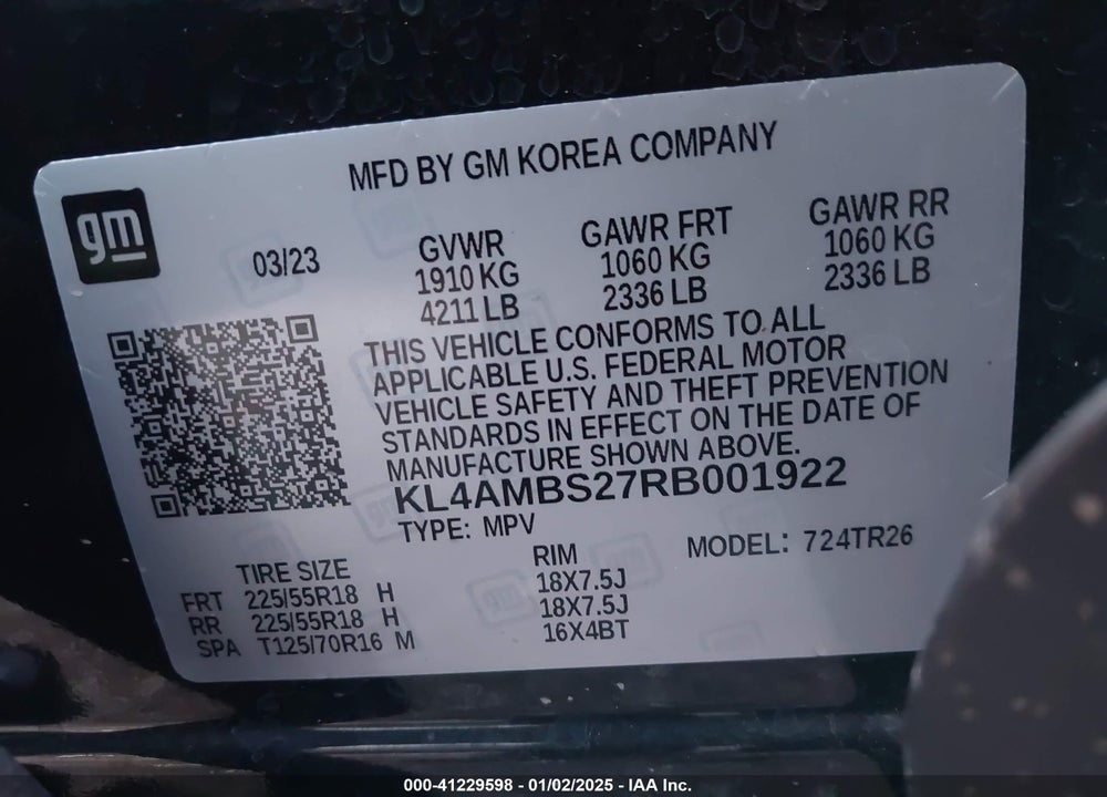 2024 BUICK ENCORE GX PREFERRED FWD VIN: KL4AMBS27RB001922
