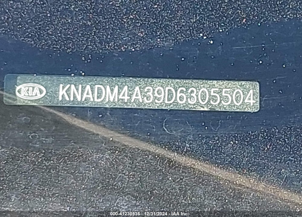2013 KIA RIO LX VIN: KNADM4A39D6305504
