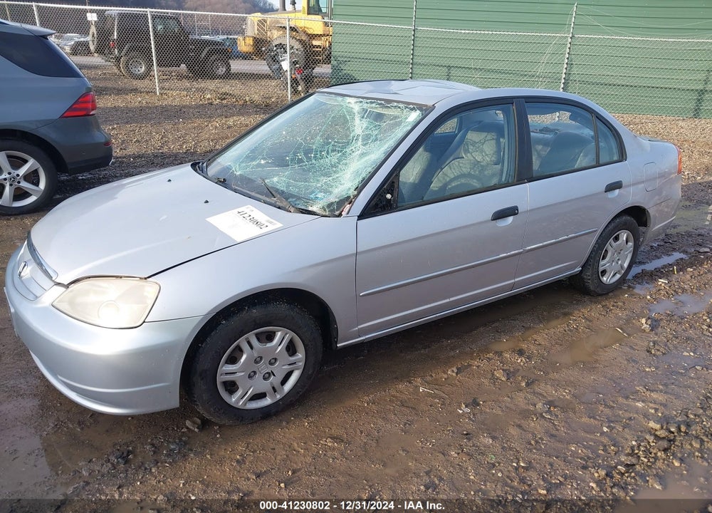 2001 HONDA CIVIC LX VIN: 1HGES16591L013839