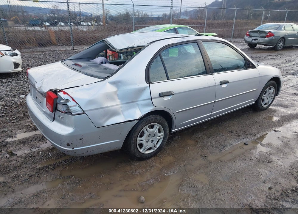 2001 HONDA CIVIC LX VIN: 1HGES16591L013839