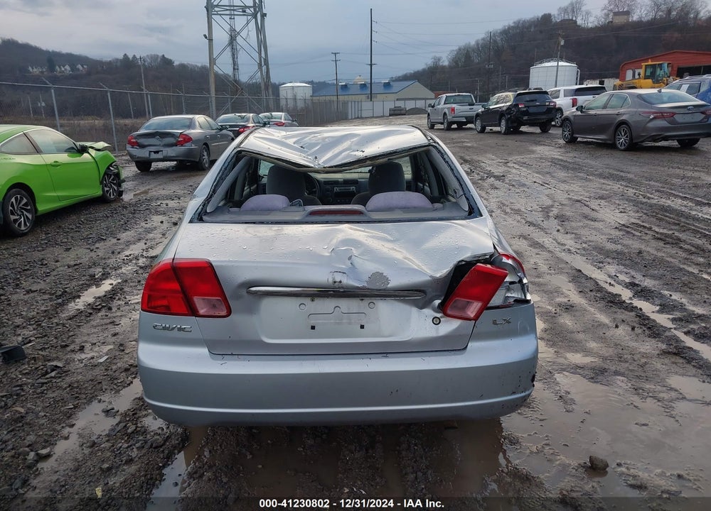 2001 HONDA CIVIC LX VIN: 1HGES16591L013839