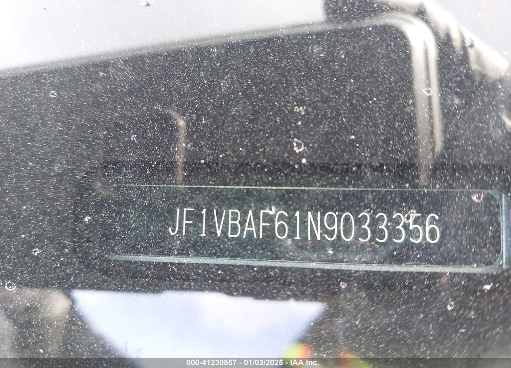 2022 SUBARU WRX PREMIUM VIN: JF1VBAF61N9033356