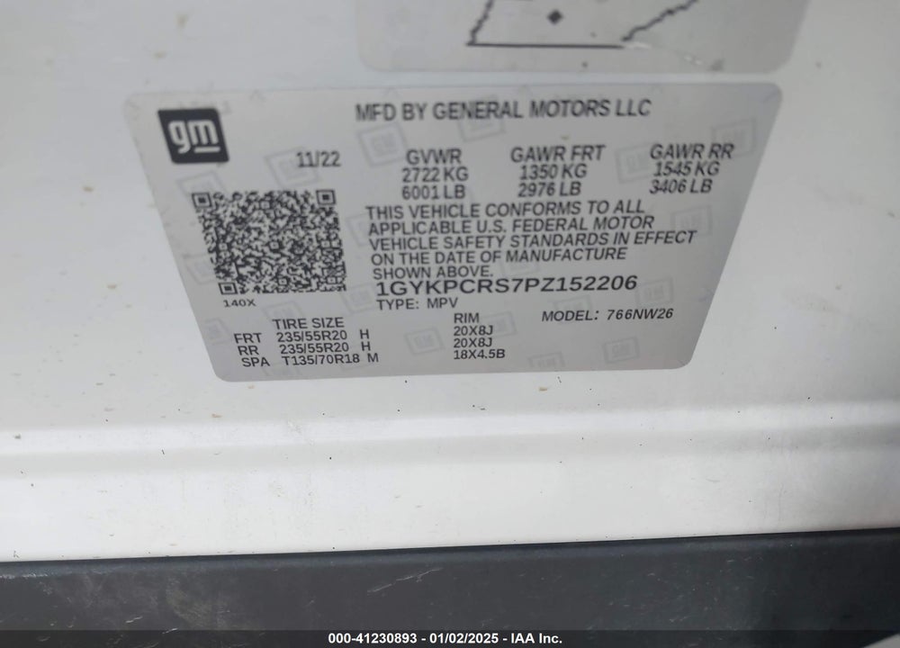 2023 CADILLAC XT6 FWD PREMIUM LUXURY VIN: 1GYKPCRS7PZ152206