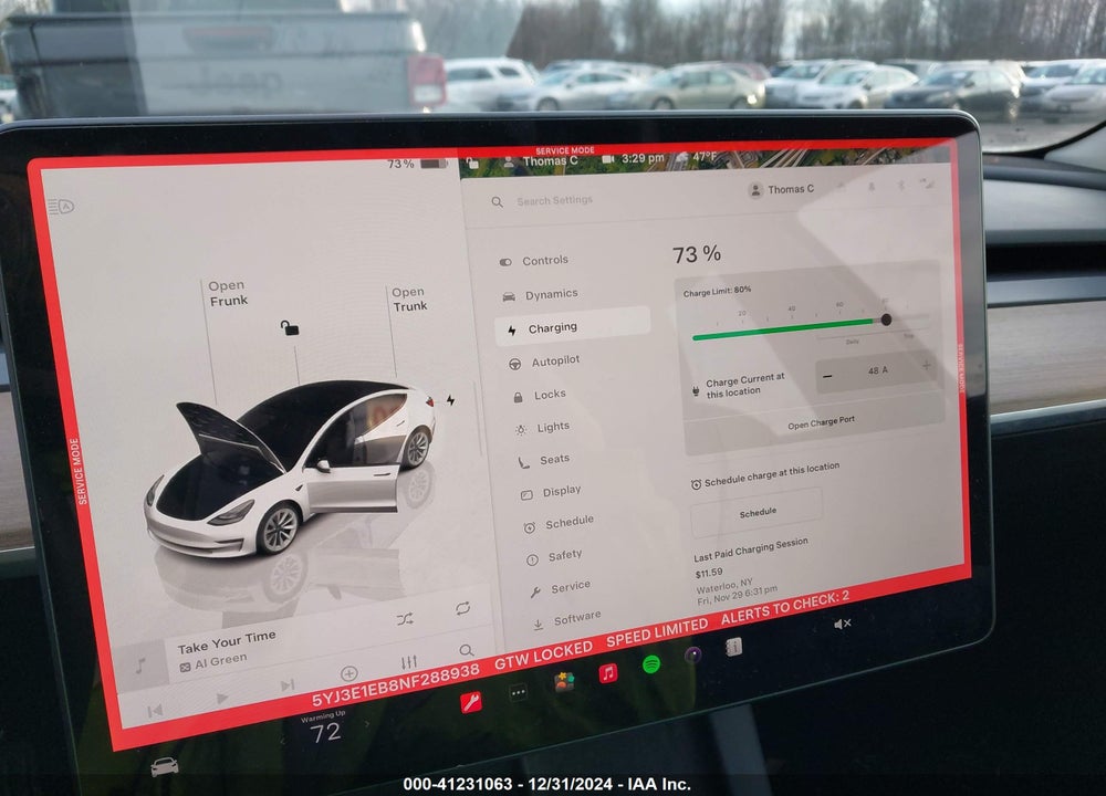 2022 TESLA MODEL 3 VIN: 5YJ3E1EB8NF288938