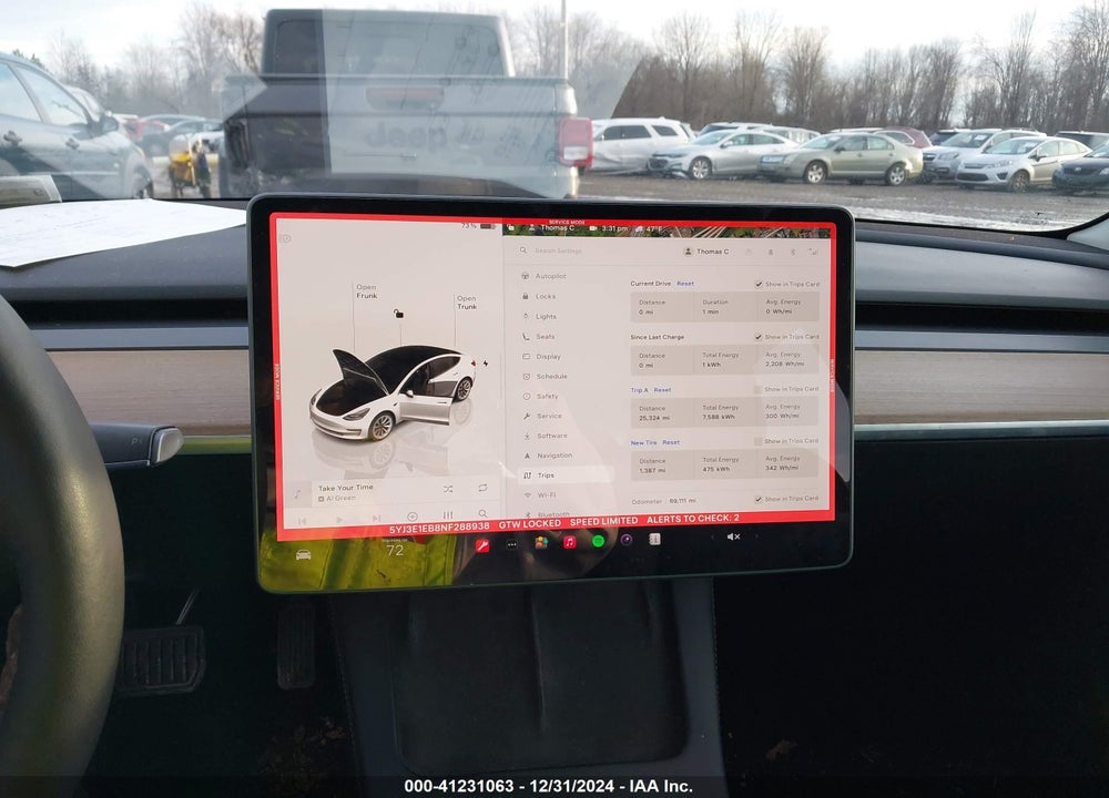 2022 TESLA MODEL 3 VIN: 5YJ3E1EB8NF288938
