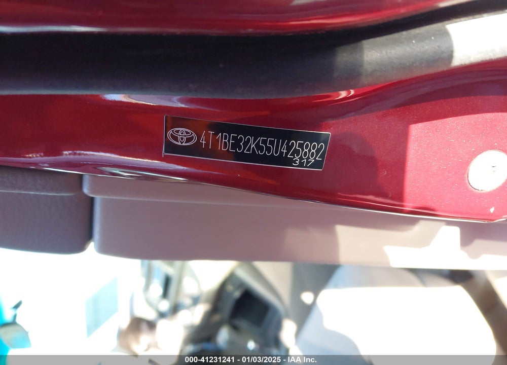 2005 TOYOTA CAMRY LE VIN: 4T1BE32K55U425882