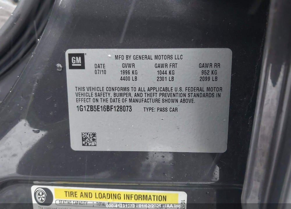 2011 CHEVROLET MALIBU LS VIN: 1G1ZB5E16BF128073