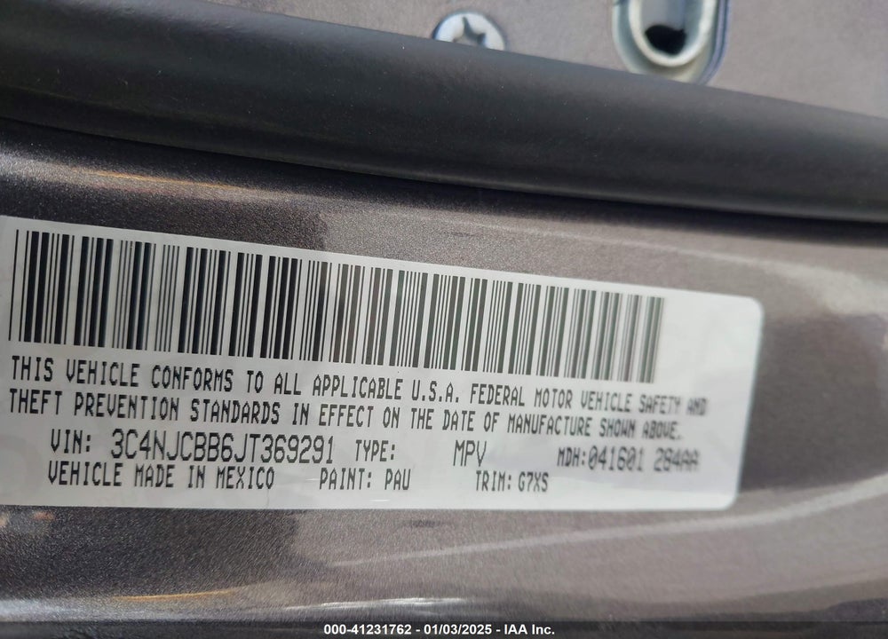 2018 JEEP COMPASS LATITUDE FWD VIN: 3C4NJCBB6JT369291