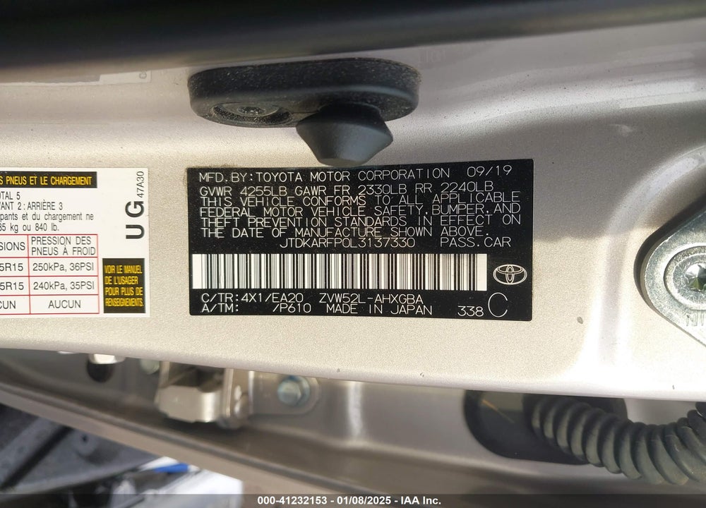 2020 TOYOTA PRIUS PRIME XLE VIN: JTDKARFP0L3137330