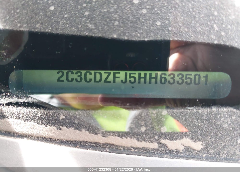 2017 DODGE CHALLENGER VIN: 2C3CDZFJ5HH633501
