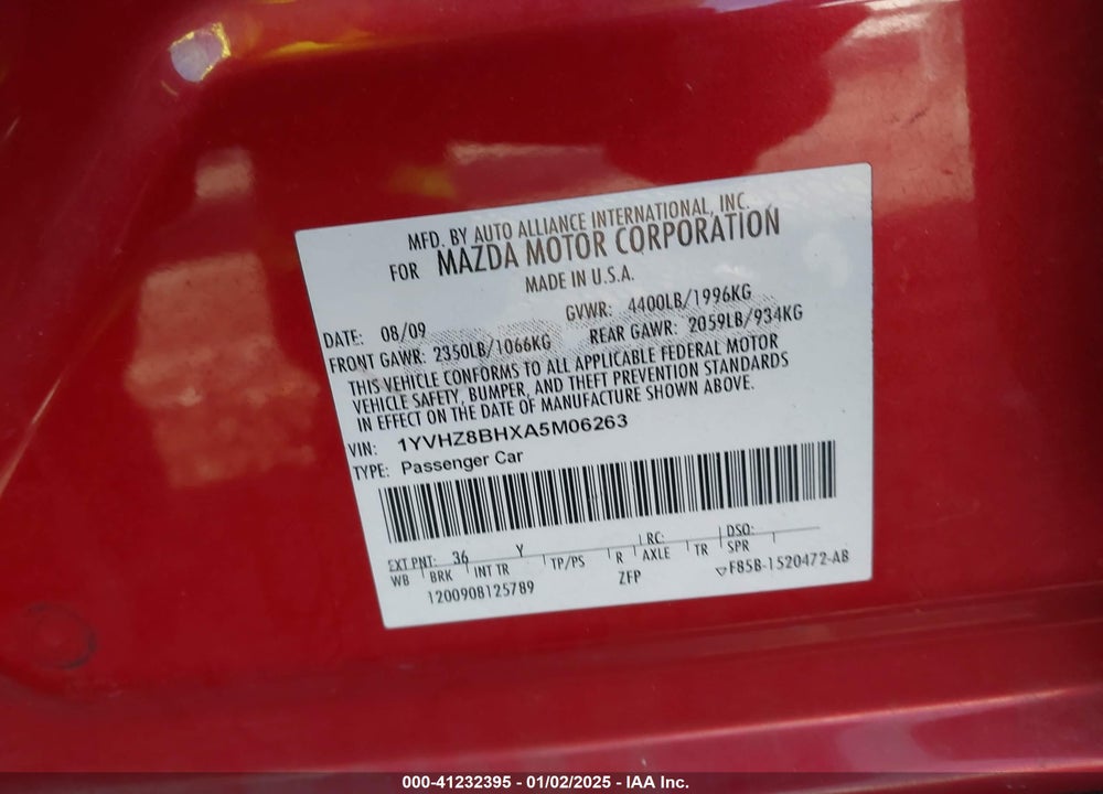 2010 MAZDA 6 I SPORT VIN: 1YVHZ8BHXA5M06263