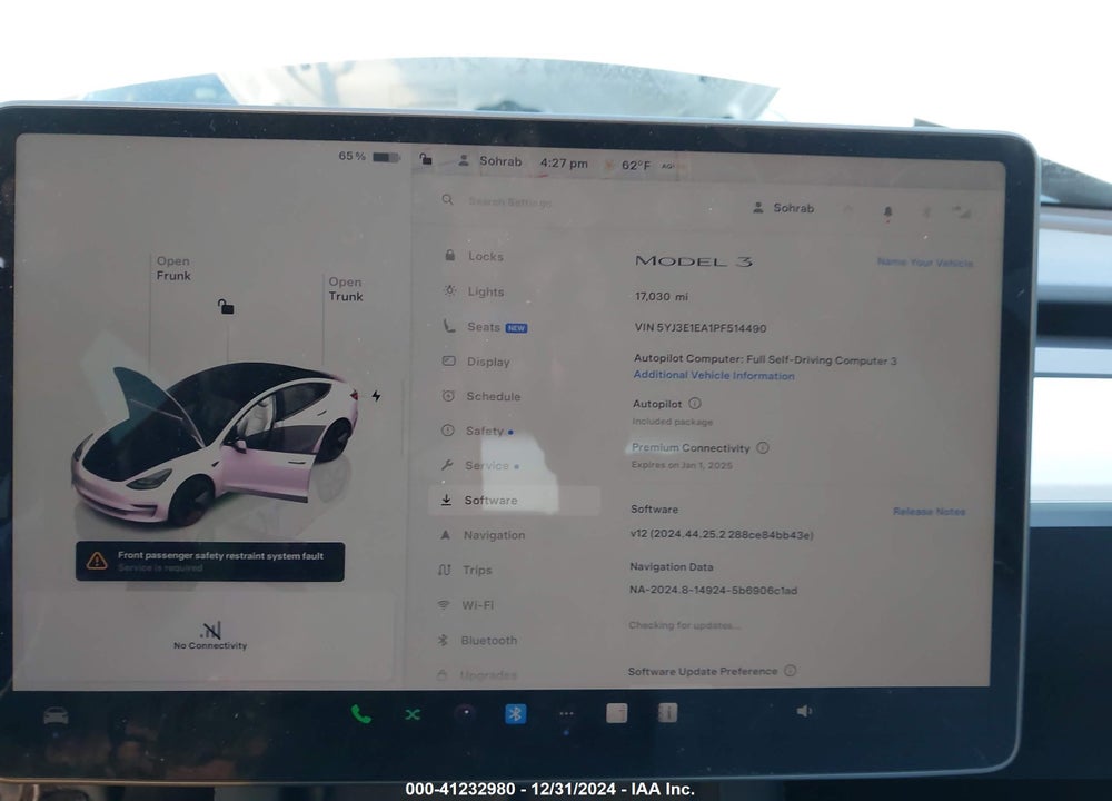 2023 TESLA MODEL 3 REAR-WHEEL DRIVE VIN: 5YJ3E1EA1PF514490