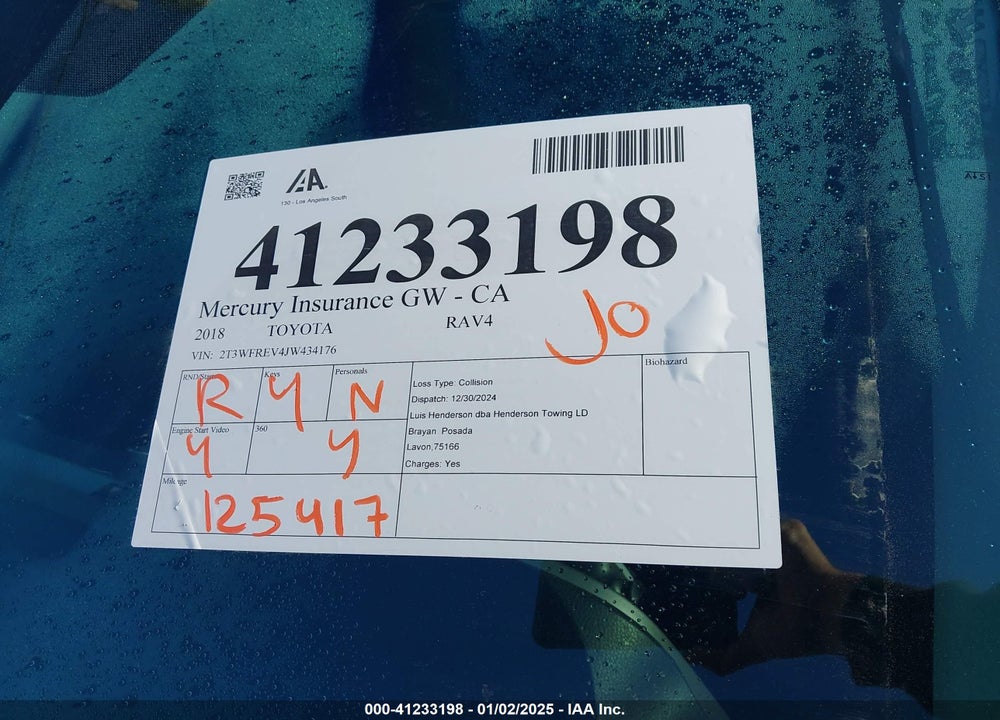 2018 TOYOTA RAV4 XLE VIN: 2T3WFREV4JW434176