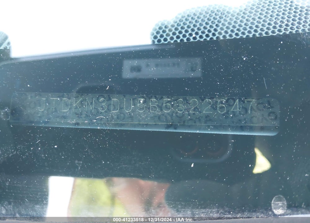 2011 TOYOTA PRIUS FOUR VIN: JTDKN3DU5B5322647