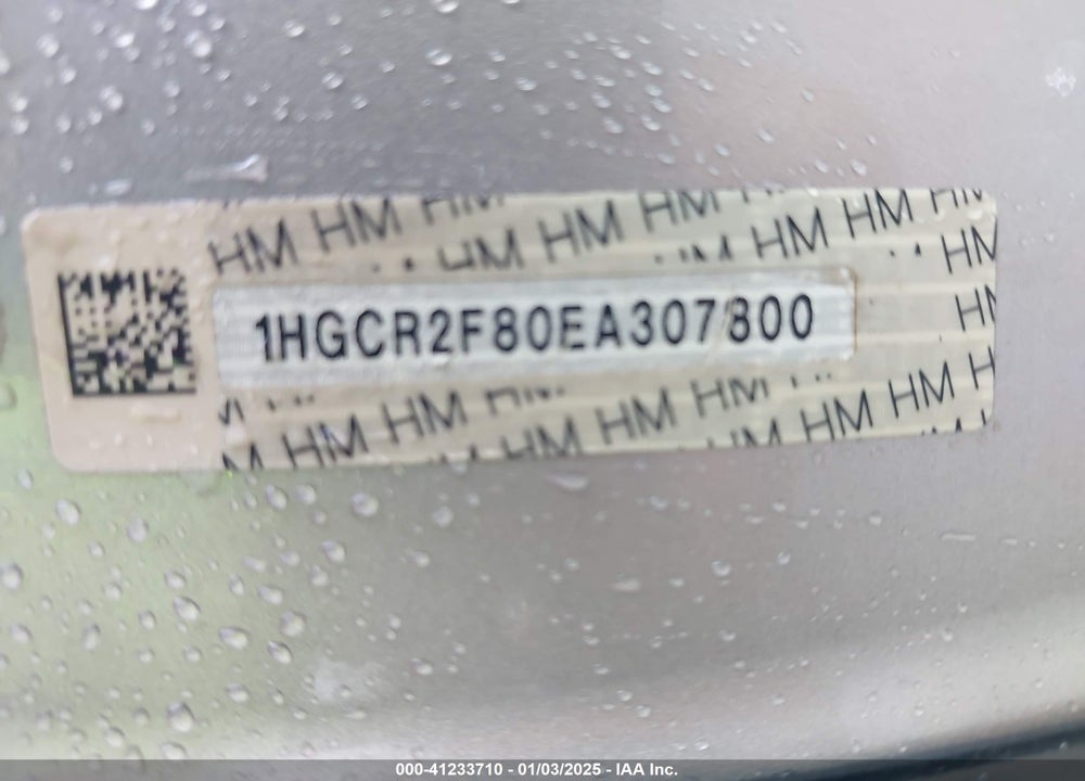 2014 HONDA ACCORD EX-L VIN: 1HGCR2F80EA307800