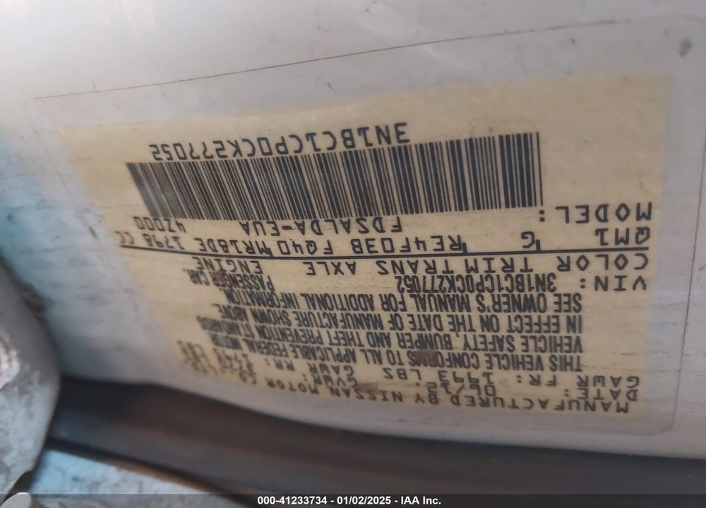 2012 NISSAN VERSA VIN: 3N1BC1CP0CK277052
