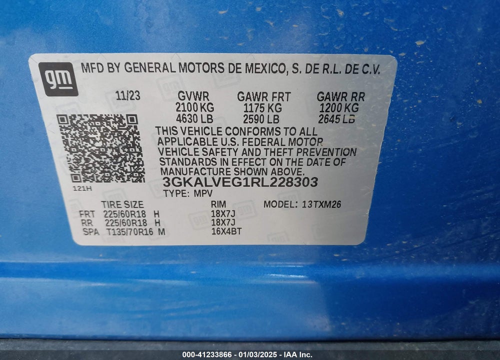 2024 GMC TERRAIN AWD SLT VIN: 3GKALVEG1RL228303