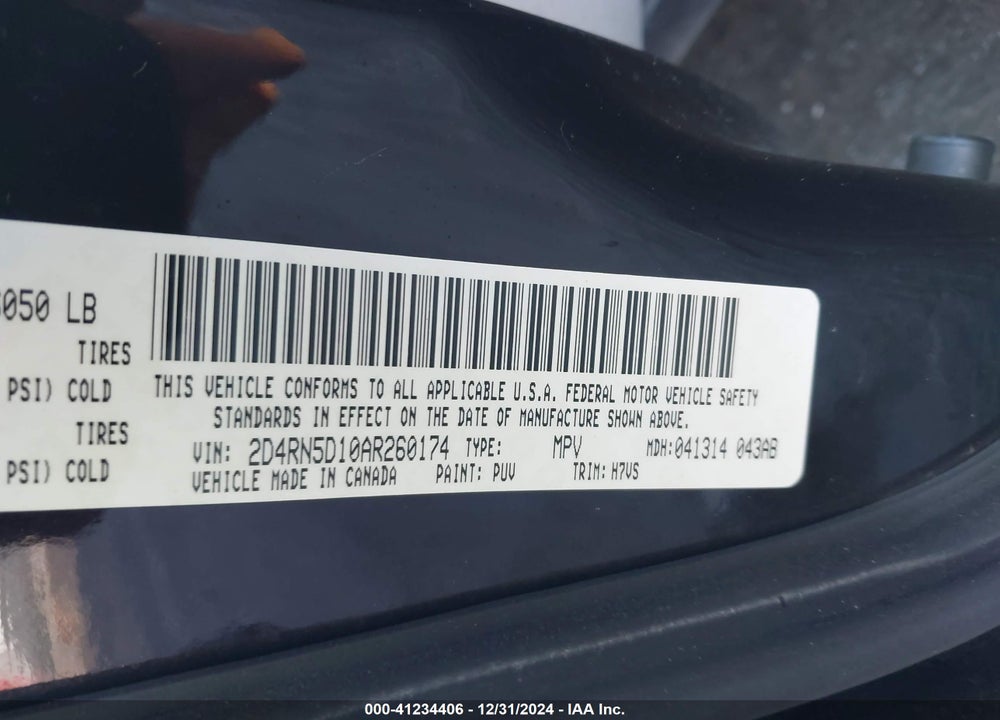2010 DODGE GRAND CARAVAN SXT VIN: 2D4RN5D10AR260174