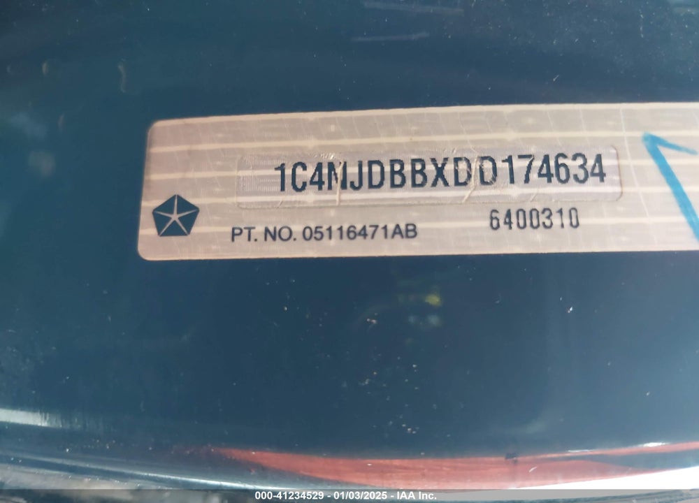 2013 JEEP COMPASS SPORT VIN: 1C4NJDBBXDD174634