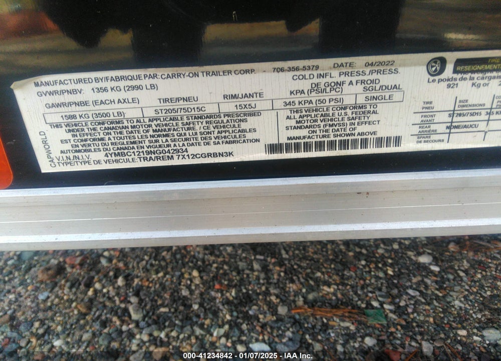 2022 WINNEBAGO CARRY-ON TRA VIN: 4YMBC1219NG042934