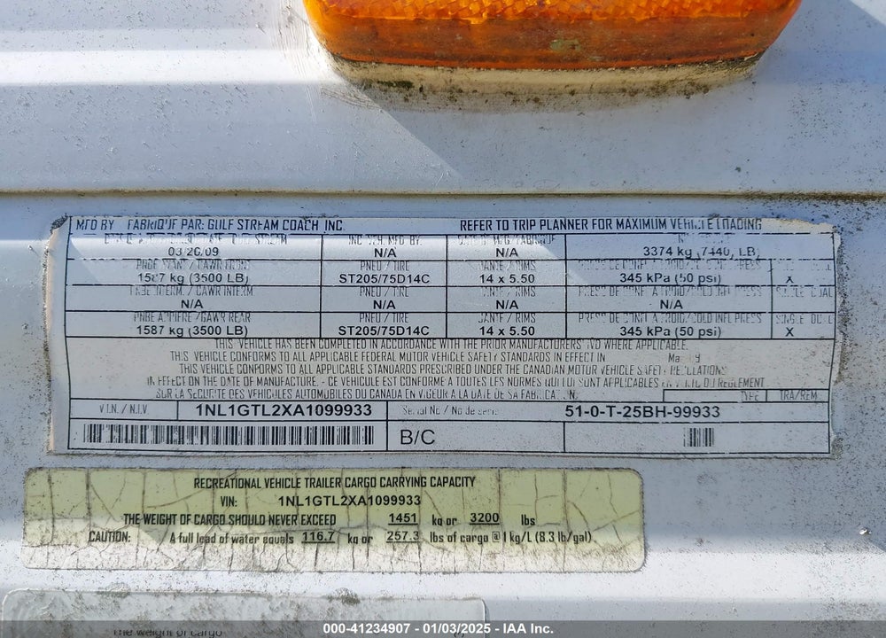 2010 OTHER --- VIN: 1NL1GTL2XA1099933