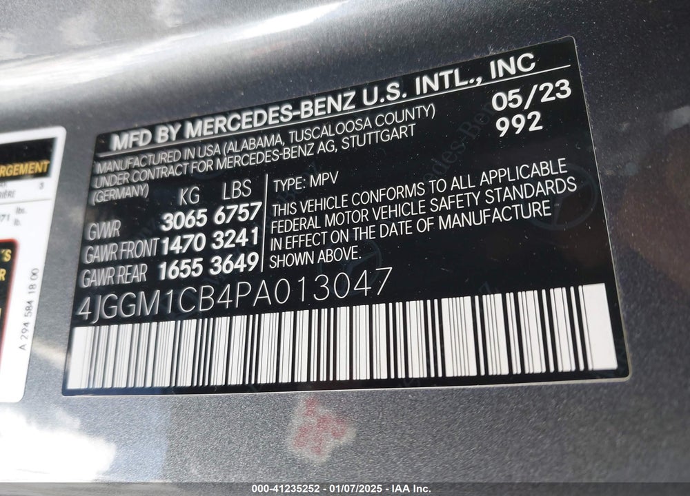 2023 MERCEDES-BENZ EQE 350+ SUV VIN: 4JGGM1CB4PA013047