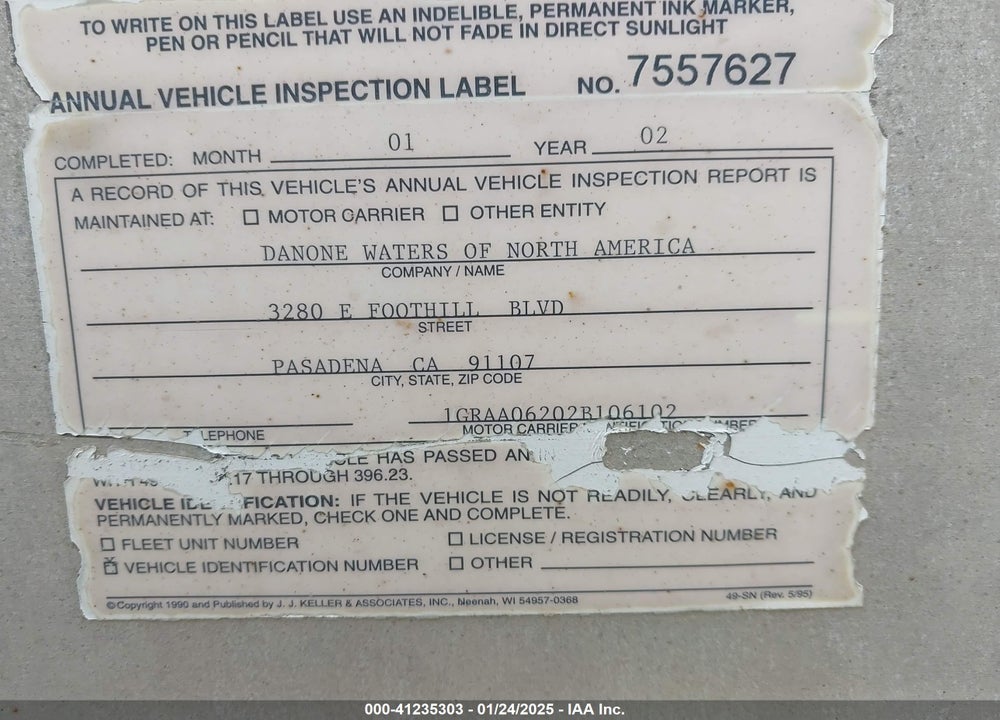2002 GREAT DANE TRAILERS --- VIN: 1GRAA06202B106102