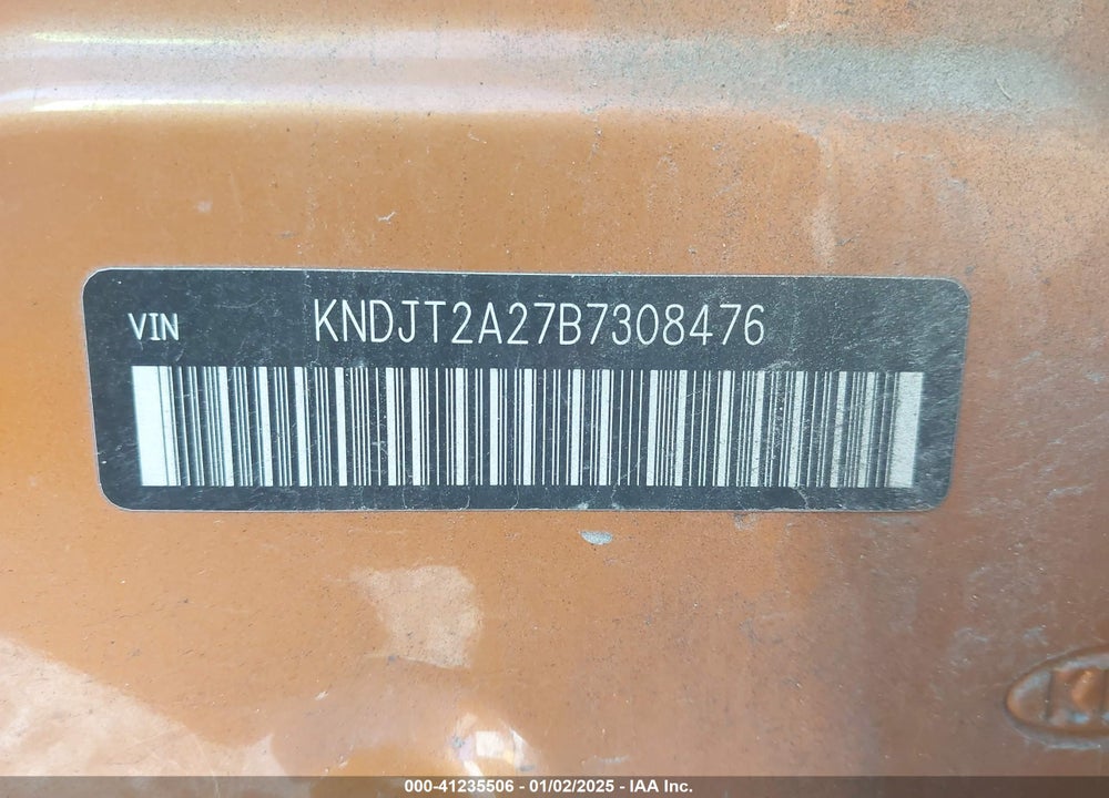 2011 KIA SOUL VIN: KNDJT2A27B7308476