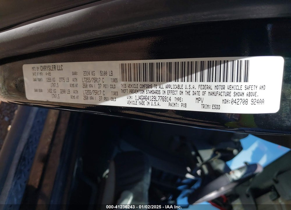 2009 JEEP WRANGLER RUBICON VIN: 1J4GA64129L776914