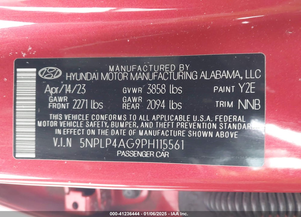 2023 HYUNDAI ELANTRA VIN: 5NPLP4AG9PH115561