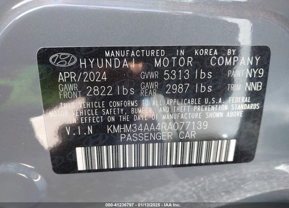 2024 HYUNDAI IONIQ 6 SEL VIN: KMHM34AA4RA077139