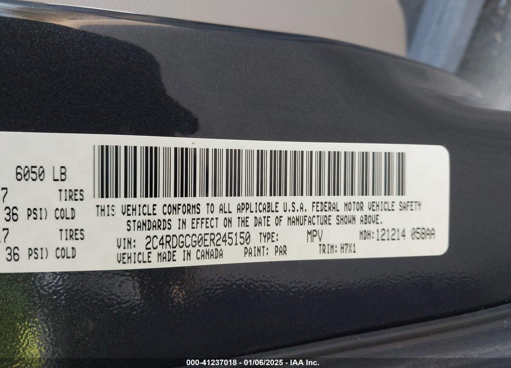 2014 DODGE GRAND CARAVAN SXT VIN: 2C4RDGCG0ER245150