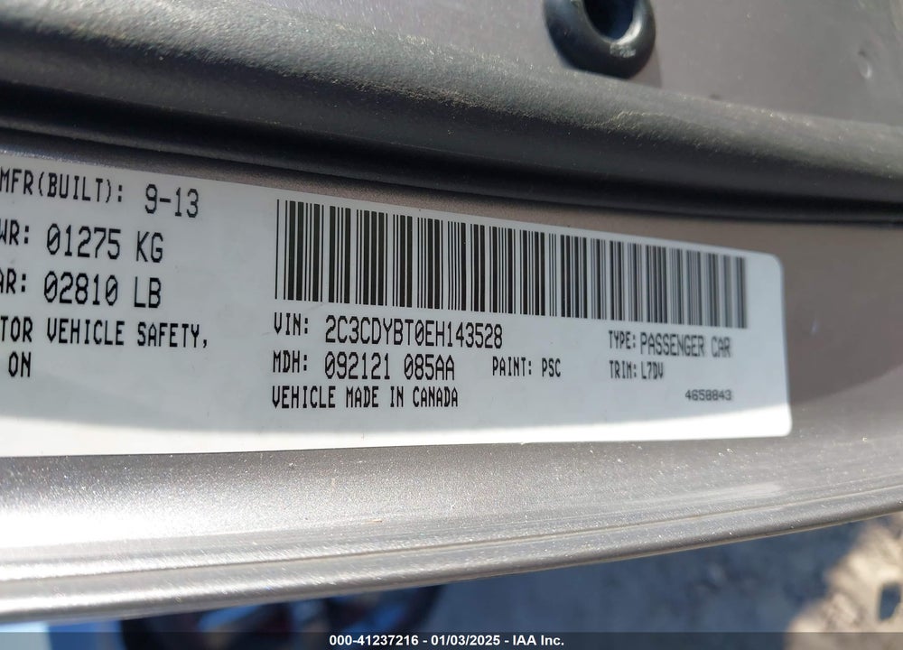 2014 DODGE CHALLENGER VIN: 2C3CDYBT0EH143528