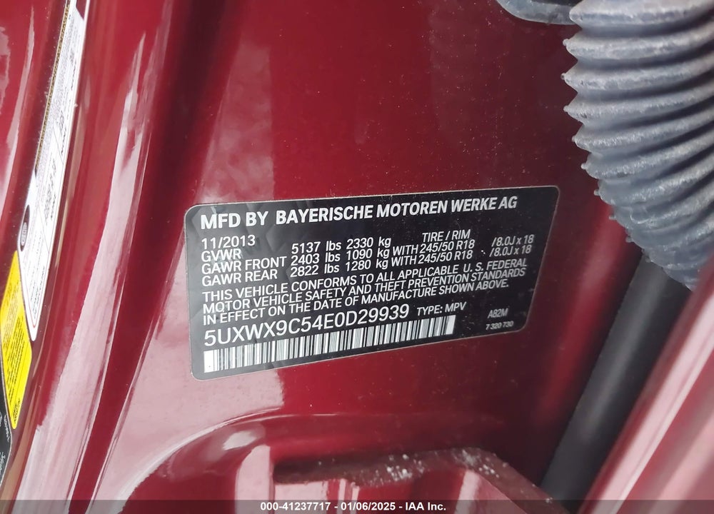 2014 BMW X3 XDRIVE28I VIN: 5UXWX9C54E0D29939