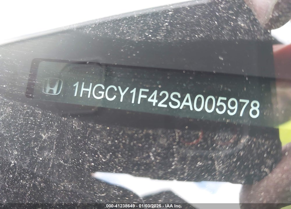 2025 HONDA ACCORD VIN: 1HGCY1F42SA005978