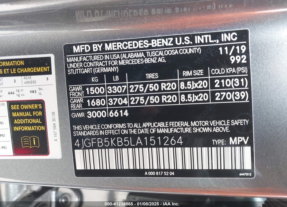 2020 MERCEDES-BENZ GLE 450 4MATIC VIN: 4JGFB5KB5LA151264