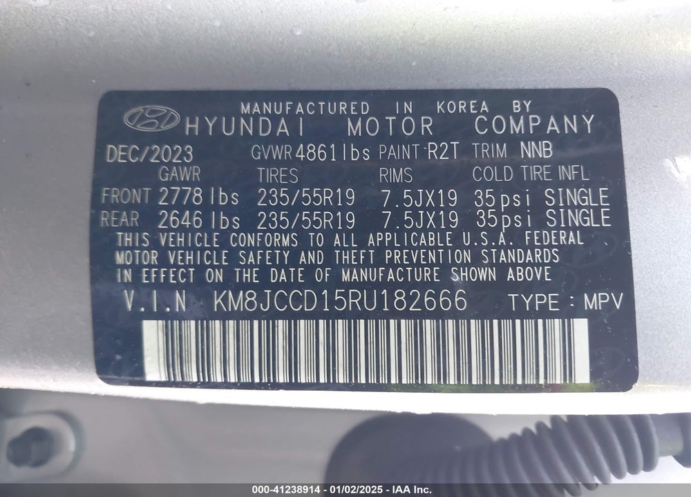 2024 HYUNDAI TUCSON HYBRID SEL CONVENIENCE VIN: KM8JCCD15RU182666
