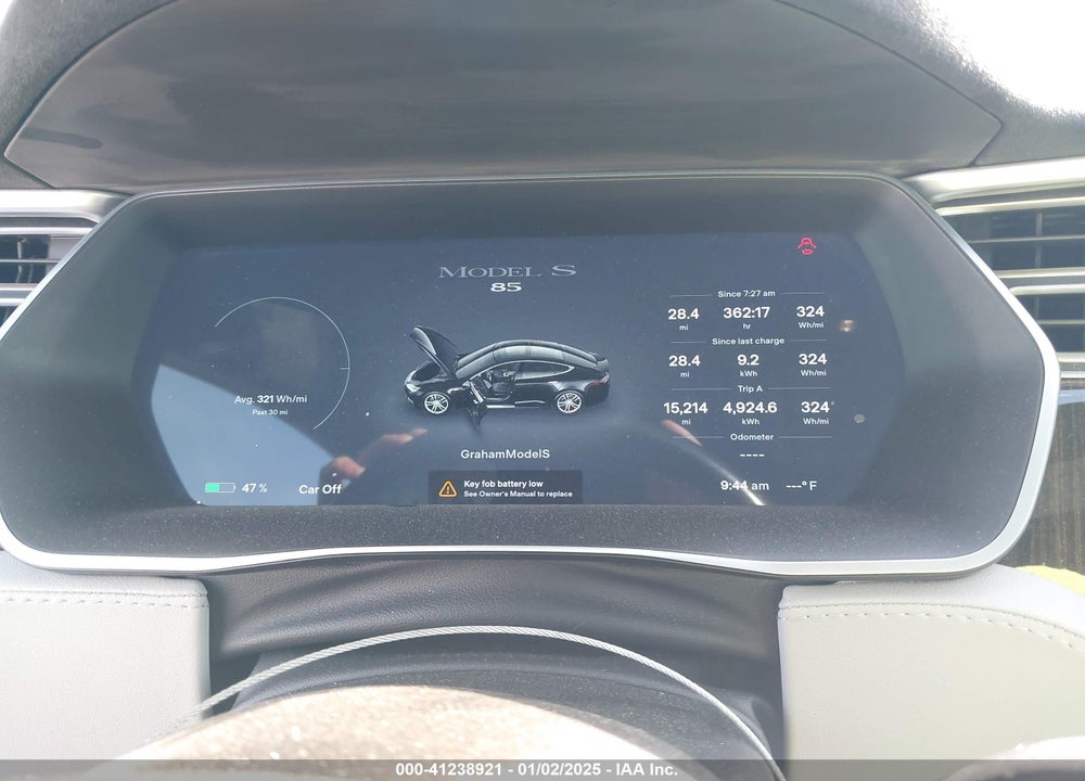 2014 TESLA MODEL S P85 VIN: 5YJSA1H12EFP66782