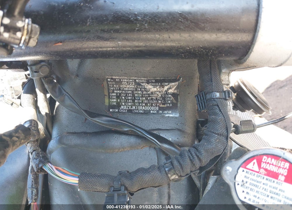 2024 KAWASAKI ZX636 K VIN: JKBZXJK18RA000808