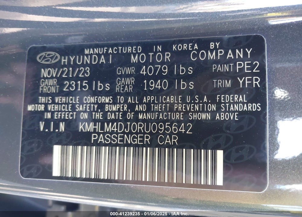 2024 HYUNDAI ELANTRA BLUE VIN: KMHLM4DJ0RU095642