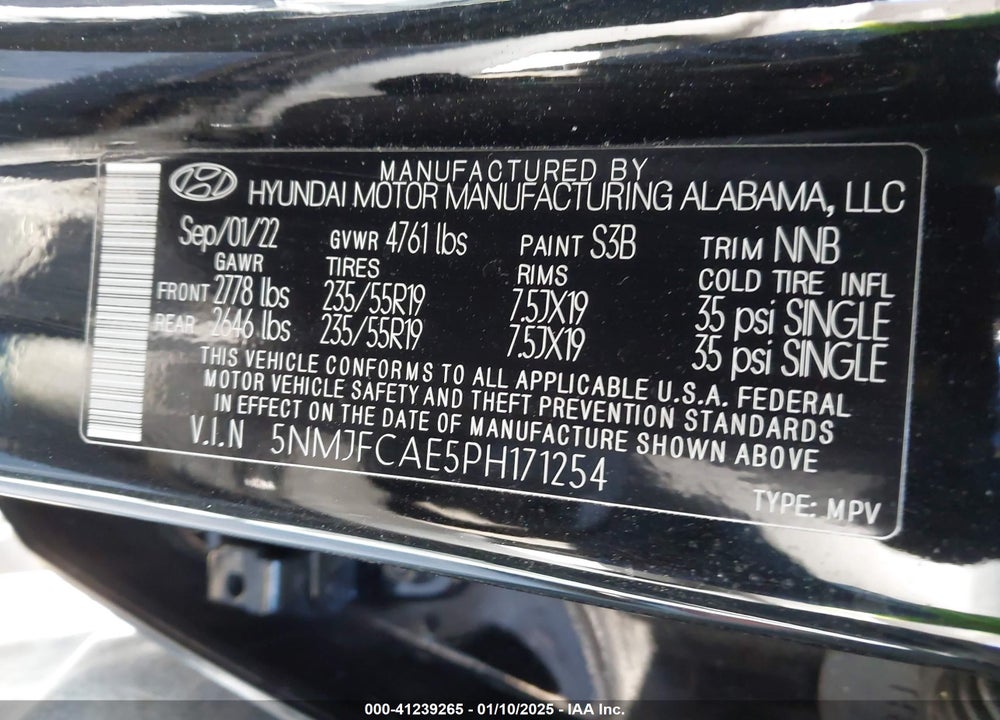 2023 HYUNDAI TUCSON SEL VIN: 5NMJFCAE5PH171254