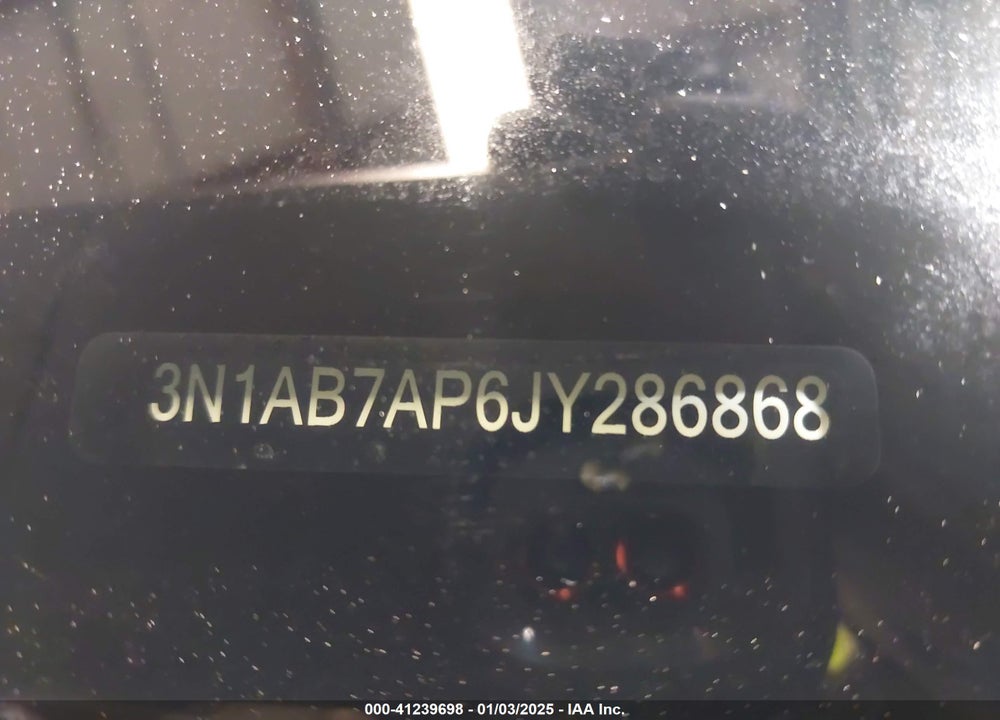 2018 NISSAN SENTRA VIN: 3N1AB7AP6JY286868