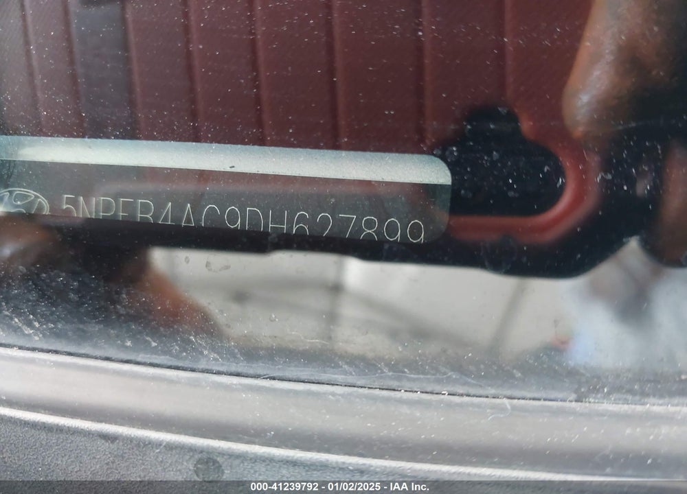 2013 HYUNDAI SONATA VIN: 5NPEB4AC9DH627899