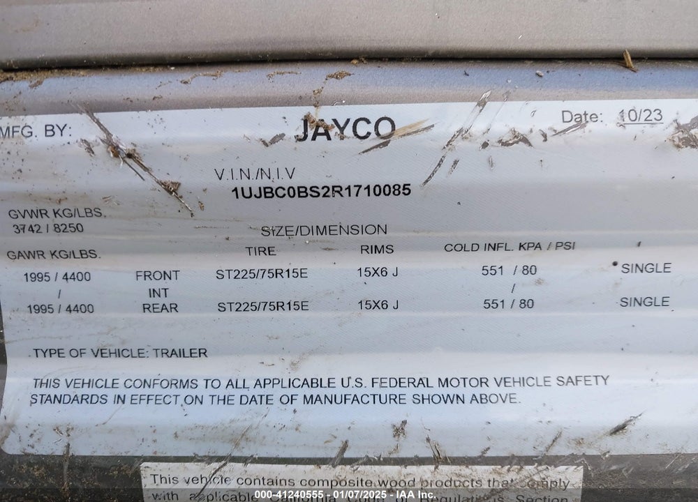 2024 JAYCO 280 BHK VIN: 1UJBC0BS2R1710085