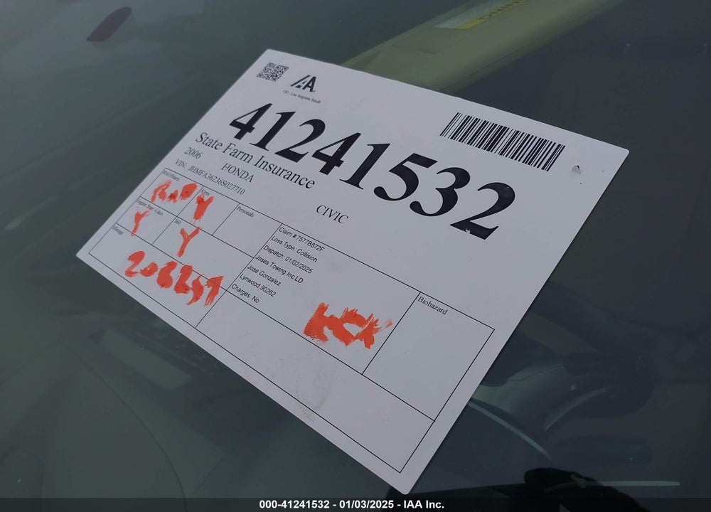 2006 HONDA CIVIC HYBRID VIN: JHMFA36236S027710